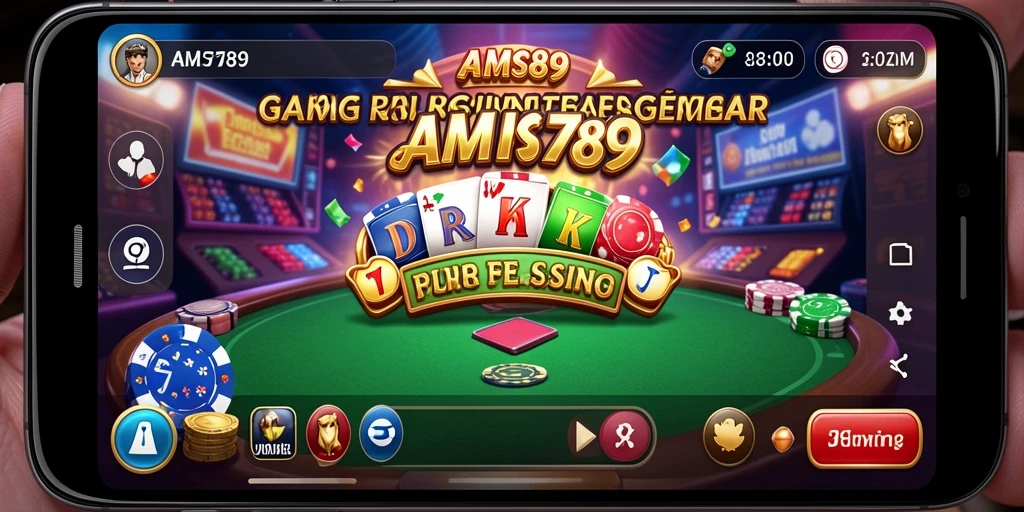 Tampilan interaktif dari gameplay Kasino yang mendebarkan di AMS789.