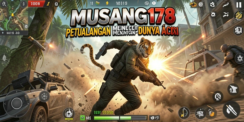 Tampilan aksi mendebarkan dalam gameplay MUSANG178.