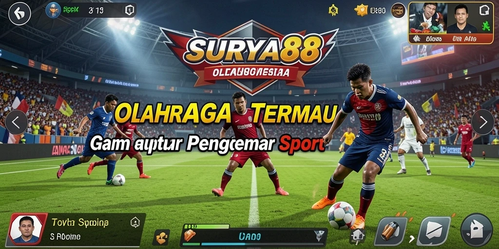 Tangkapan layar permainan SURYA88 menampilkan aksi olahraga yang mendebarkan.